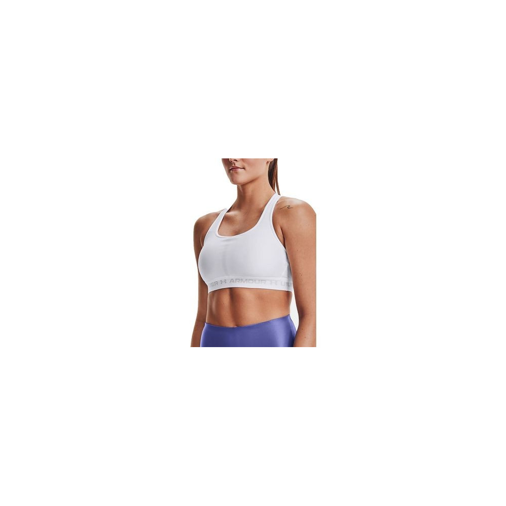 Under Armour Armour® Mid Crossback Printed Sports Bra, Peach/Coral/White at  John Lewis & Partners
