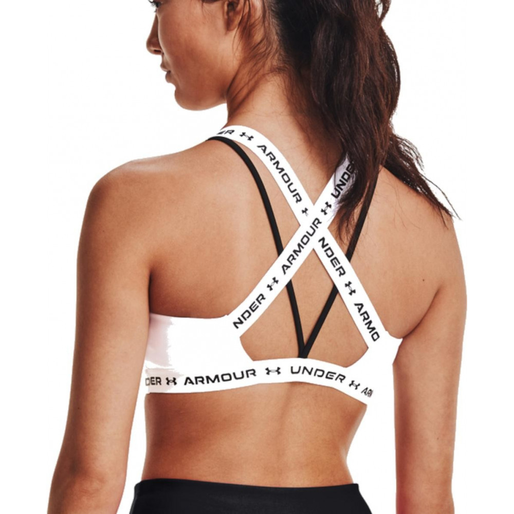 Under Armour Women's Cross Back Compression Sports Bra White Size XL  1307932