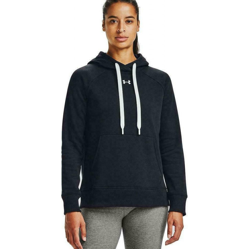 Under Armour womens Rival Fleece Graphic Hoodie, (001) Black