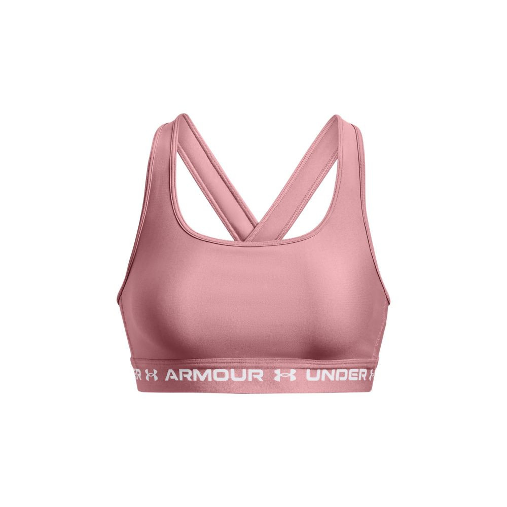 Under Armour CROSSBACK BRA - Medium support sports bra - pink  elixir/white/pink - Zalando.de