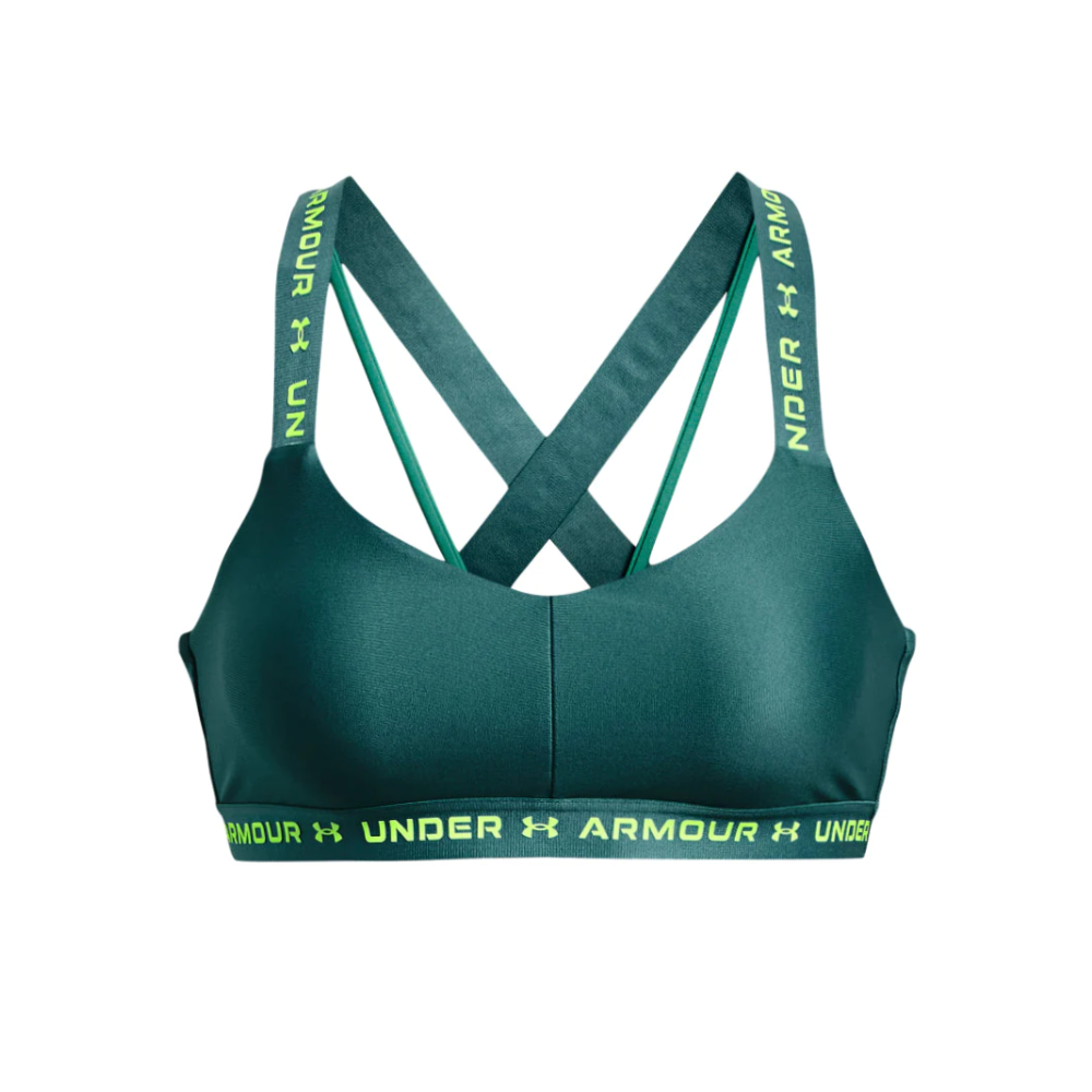 Women's Under Armour High Cross back Bra Green Size 36DD RRP £45
